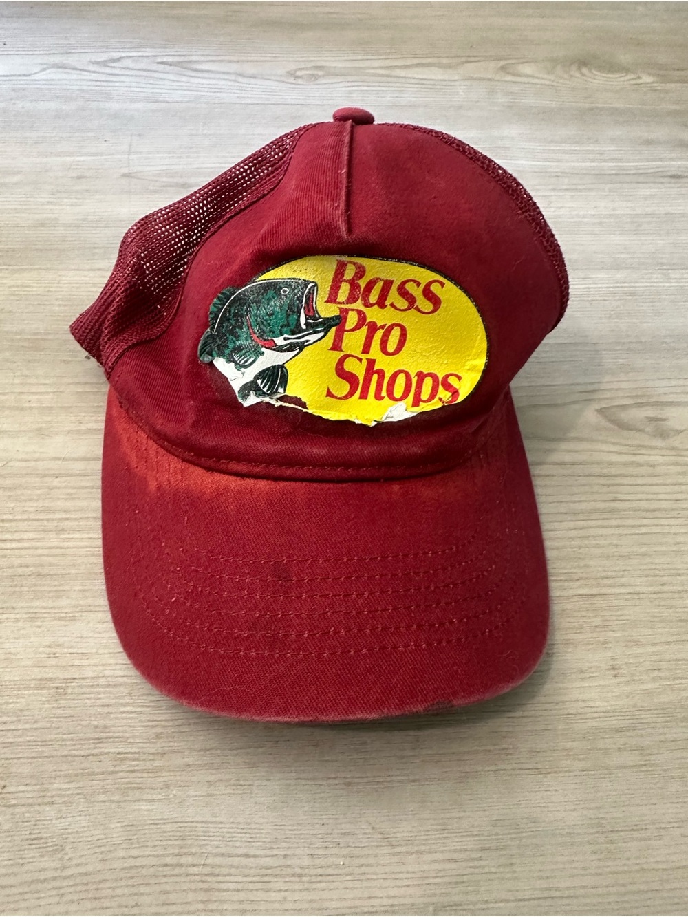 Bass Pro Shops Red Mesh Baseball Cap Adjustable Breathable Fishing Hat Unisex